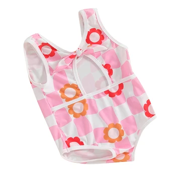 Toddler Baby Girl maudymosi kostiumėlis Little Kid gėlių bikini maudymosi kostiumas Maudymosi kostiumėliai Tankini paplūdimio drabužiai
