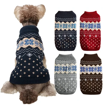Žieminiai šilti šunų drabužiai mažiems vidutiniams šunims Megztas kačių kalėdinis megztinis Čihuahua buldogams Šuniukas Naminių gyvūnėlių drabužiai Kalėdinis paltas