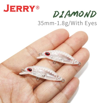 Jerry Diamond 10vnt Blank Body Fishing Lure Ultralight Micro Unpainted Plastic Hard Baits Floating Minnow Plug Pesca With Eyes