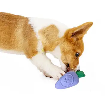 Šunų kramtomasis žaislas Juokingas pliušinis žaislas šunims Morkos formos kramtomasis žaislas su girgždančiu prietaisu Idealiai tinka dantims šlifuoti Nuobodulio reljefas įdarytas