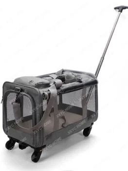Katės krepšys iš vežimėlio didelės talpos Dvi katės nešiojamas bagažas Negabaritinė šunų kuprinė Augintinio vežimėlio krepšys
