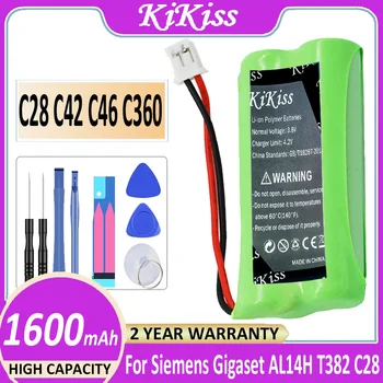 KiKiss Baterija C28 C42 C46 C360 1600mAh skirta SIEMENS Gigaset AL14H T382 C28 C42 C46 C360 C365 A140 C36H Bateria