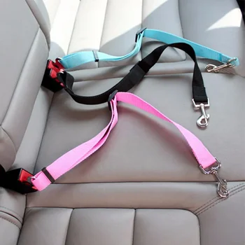 Solid Color Pop reguliuojama naminių gyvūnėlių sėdynė Automobilio saugos diržas švino spaustukas Saugos svirtis Pavadėlis Šunų antkaklis Priedai