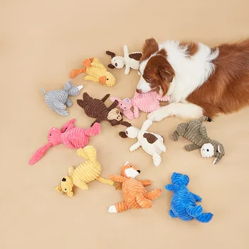 Velveto šunų žaislai mažiems dideliems šunims Gyvūnų pliušinis šuo Girgždantis žaislinis šuniukas kramtomieji žaislai Įkandimui atsparus naminių gyvūnėlių žaislas šunims Girgždesys
