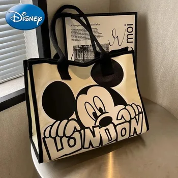 Disney New Mickey Canvas Bag Moteriškas universalus laisvalaikio krepšys per petį Priemiestinė rankinė Didelės talpos daugiafunkcis mamyčių krepšys