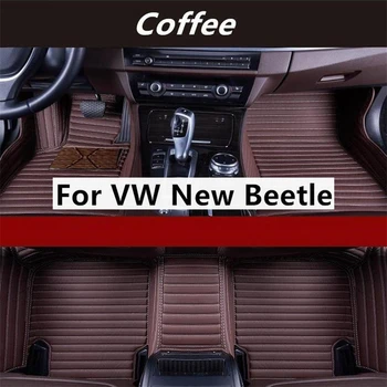 Skersiniai grūdai Individualūs automobilių grindų kilimėliai VW New Beetle 1998-2019 metai Auto kilimai Pėdų coche priedai