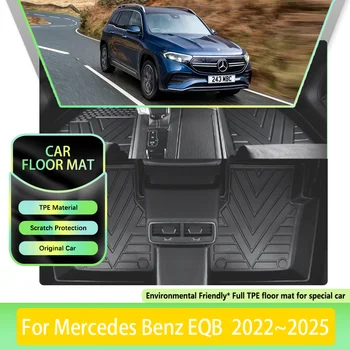 TPE automobilių grindų kilimėliai Mercedes Benz EQB X243 2022 2023 2024 2025 Neperšlampami odiniai įklotai LHD pėdų kilimai Kilimėliai Automobilių aksesuarai