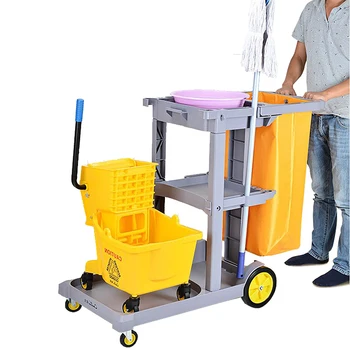 Viešbučio valymo krepšelis Namų tvarkymas Vežimėlis Ligoninės vežimėlis Vežimėlis Plastikinis valymo vežimėlis