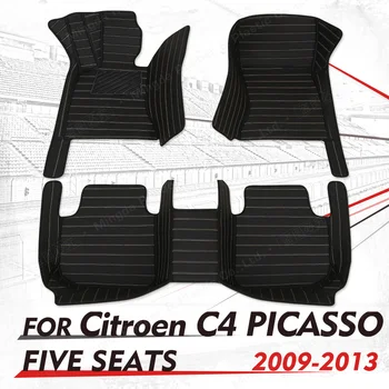 Custom Car grindų kilimėliai Citroen C4 PICASSO(PENKIŲ VIETŲ)2009 2010 2011 2012 2013 auto foot Pads automobilis