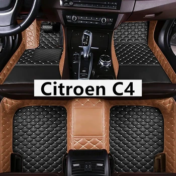 Custom Fahion Nauji automobilių grindų kilimėliai Citroen C4 2001-2015 metai Foot Coche priedai Automatinis spalvų derinimas