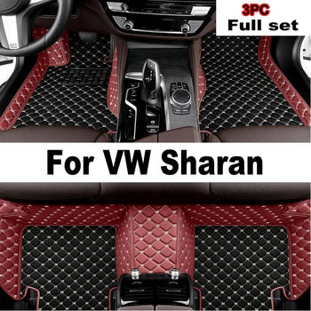 Automobiliniai grindų kilimėliai Volkswagen VW Sharan 7N 7seat 2010~2022 Auto Leather Floor Mat Kilimėliai Pad Interjero dalys Automobilių aksesuarai 2012