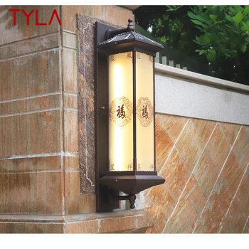 TYLA saulės sieninis šviestuvas lauko kūrybiškumas Kiniškas Sconce šviesos LED atsparus vandeniui IP65 namų vilos verandos kiemui