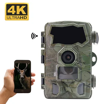 4K Wifi laukinės gamtos medžioklės kamera Nuotolinio valdymo pultas 