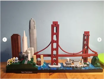 Architektūros kompatilė 21043 San Francisko statybiniai blokai Kaladėlės Žaislai suaugusiems Vaikų meno namų dekoravimo dovana