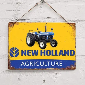 New Holland Agriculture Tractor Farm Retro Metal Tin Sign Plaque Plakatas Wall Decor Art Shabby Chic Gift