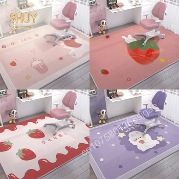 Mielas animacinis filmas Mergaičių kambarys Kilimas Svetainė Kawaii grindų kilimėlis Namų dekoravimas Vaikai ropoja Estetinis stalas Neslidus plaunamas kilimas