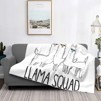 Juokingi mieli lamos marškinėliai Lamos būrys Alpakų antklodės Vilna Vasaros gyvūnas Šiltas mesti antklodė lovai Lauko lovatiesė