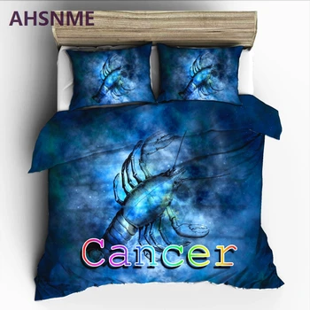 AHSNME 12 žvaigždyno vėžio patalynės komplektas Aukštos raiškos spausdinimo antklodės dangtelis, skirtas RU AU EU King Queen dvigubo dydžio jogo de cama