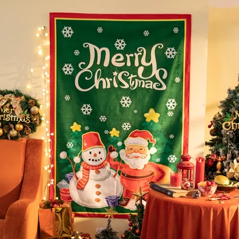 Kalėdinis dekoratyvinis gobelenas Miegamasis Lova Kabantis audinys Kalėdų atmosfera Foto fono audinys Namų sienų dekoras Gobelenas