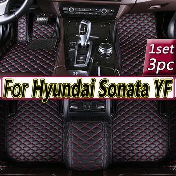 Hyundai Sonata YF 2014 2013 2012 2011 Automobilių grindų kilimėliai Salono stilius Individualūs vandeniui atsparūs dangteliai Odiniai kilimai Dekoravimas