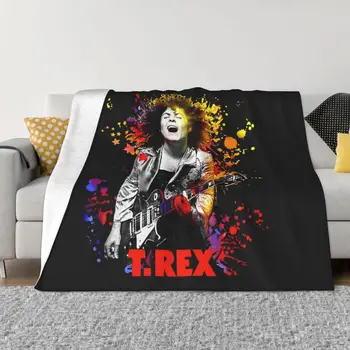 Marc Bolan TShirtMarc Bolan T Rex Paint Splatter Itin minkšta mikro vilnos antklodė