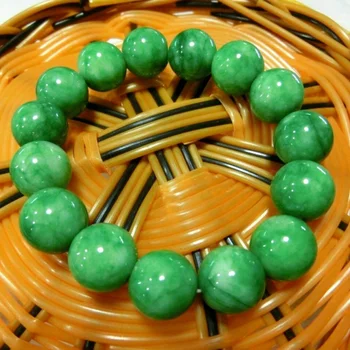 Genuine Natural Jade Bracelet Men Emerald Jades Stone Elastic Beaded Wire Apyrankės Jadeite Bangle for Mens Fashion Juwellery