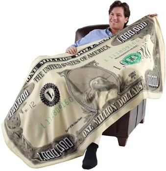 milijono dolerių vertės naujoviška antklodė milijono dolerių vilnos metimo antklodė flanelė juokingas billo doleris pliušinis kilimas 90*180cm