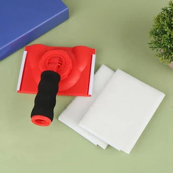 Apipjaustymo šepetys latekso dažų kraštas su rankena plokščias žoliapjovės žoliapjovės spalvų skirstytuvas kampinis šepetys su dviem kempinėmis pakaitinėmis pagalvėlėmis