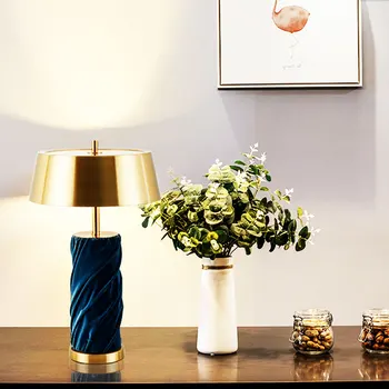 y mėlyna svetainės stalinė lempa Šiaurietiško paprasto dizaino modelio kambarys miegamasis naktinis dekoratyvinis staliukas lam