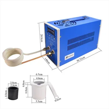 2KW/3KW indukcinis šildytuvas Indukcinis šildymo mašina Lydymosi krosnis Aukšta lydymosi temperatūra Aukso metalo krosnis