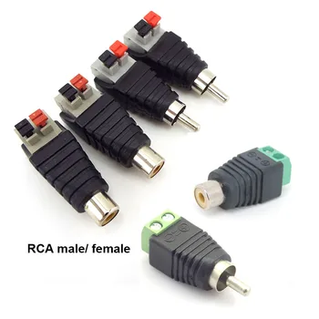 Garsas RCA vyriškas moteriškas adapteris Garsiakalbio jungtis Gnybtų laidas A / V kabelis į RCA vyriškas kištukas RCA Moteriškas lizdo presas kabeliui p1
