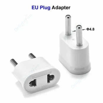 Balta JAV AS į ES Europos KR kištuko adapteris 2 kontaktų Amerikos euro kelionės maitinimo adapteris AC keitiklis Elektros kištuko lizdas CE