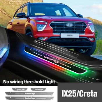 Hyundai IX25 Creta 2014-2019 2016 2017 2018 automobilių durų slenksčio lemputė Individualus logotipas LED pasveikinimo slenksčio pedalo lempos priedai