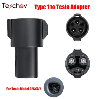 Teschev EV įkroviklio adapteris Elektromobilio įkrovimo jungtis Tesla Model X Y 3 S SAE J1772 Type 1 To Adapter For Tesla EVSE