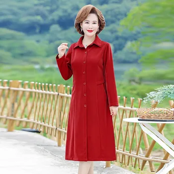 Pavasaris ir ruduo Vienkiemis Tranšėjos temperamentas Korėjietiškas madingas paltas Ilgas vėjavaikis Moteriški drabužiai