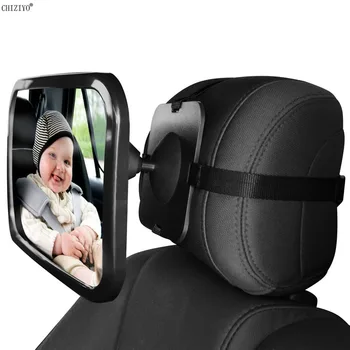 Kūdikio automobilio veidrodėlis 360 laipsnių reguliuojamas automobilio atlošo sėdynės galinis vaizdas, nukreiptas į galvos atramos laikiklį Vaikas Vaikai Kūdikių saugos monitoriaus priedai