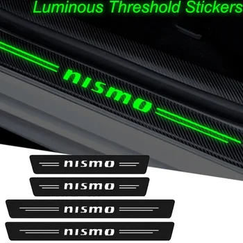 Šviečiantis automobilio stilius Durų slenkstis Slenksčio apsaugos nuo smūgio lipdukai Nissan Nismo logotipui X-Trail Qashqai J11 J10 Kicks Juke