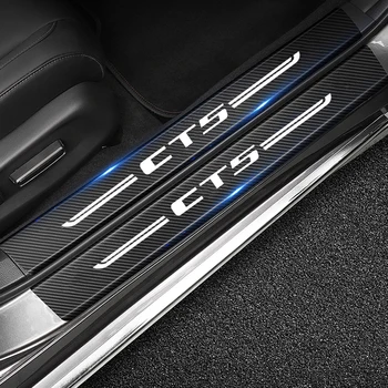Automobilio bagažinės galinio buferio apsauga Stirps anglies pluošto apsaugos lipdukai Cadillac CT5 logotipui Durų slenksčio slenkstis Apsaugos nuo įbrėžimų juostelės