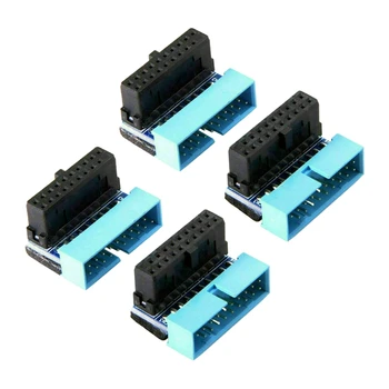 4PCS USB 3.0 20Pin vyriškas ir moteriškas prailginimo adapteris aukštyn ir žemyn 90 laipsnių kampu pagrindinės plokštės pagrindinei plokštei