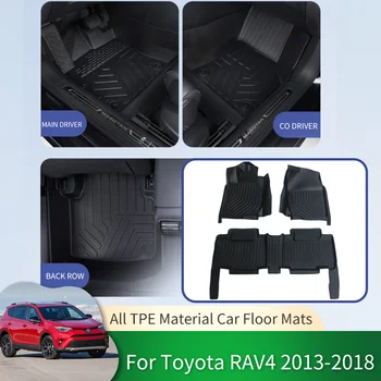 skirta Toyota RAV4 XA40 2013 ~ 2018 TPE automobilių vandeniui atsparūs neslystantys grindų kilimėliai pilnas erdvinis apsauginis įdėklas Kojų pagalvėlės kilimų priedai