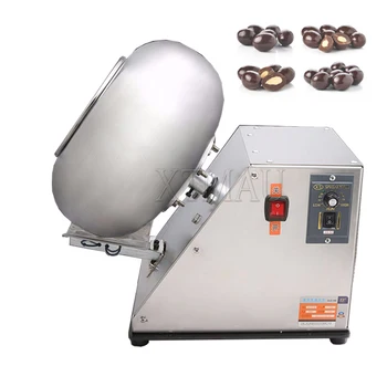 Elektrinė riešutų migdolų spragėsių žemės riešutų cukraus dengimo mašina Komercinė saldainių paltų mašina Automatinė saldainių valcavimo mašina
