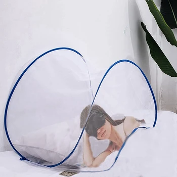 2X Nešiojamas tinklelis nuo uodų galvos sulankstomas -Kelioninis tinklelis nuo uodų be lovos-vidutinio dydžio