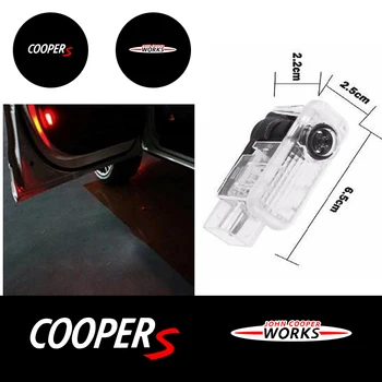 Mini Cooper One S JCW R55 R56 R50 R53 R60 F55 F56 Countryman 2vnt Led projektoriaus lempa Automobilio durys Pasveikinimo lengvi automobilių priedai