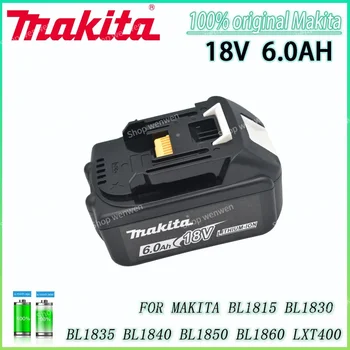 Makita Original 18V 6000MAH įkraunama elektrinių įrankių baterija LED ličio jonų keitimas LXT BL1860B BL1860 BL1850 BL1840