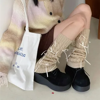 Sukrautas lanko kojinių komplektas Akademijos stilius Kelio aukšti saldūs kojų šildytuvai Šiltos ilgos kulkšnies šiltesnės moterys