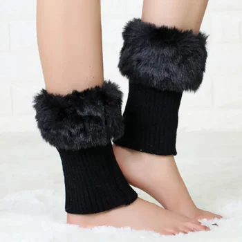 Moterys Žiemos rudens kojos Šiltesnis Megztas Trumpas Pliušinis Megztas nėrimas Lauke Šiltas Kietas Storas Kulkšnys Antblauzdžiai Batų rankogalių kojinės