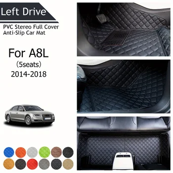 TEGART 【LHD】Skirta Audi A8L(5seats) 2014-2018 Trijų sluoksnių PVC stereo pilnas dangtelis Neslystantis automobilio kilimėlis Automobilių grindų kilimėlis Automobilių priedai