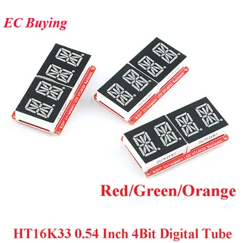HT16K33 0.54 colio 0.54'' 4 bitų matuoklio skaitmeninio vamzdžio modulio LED ekranas IIC I2C valdymo matuoklis 3.3V 5V skirtas Arduino Red/Green/Orange