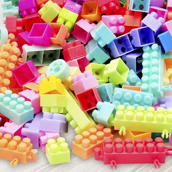 108PCS Plastikiniai statybiniai blokeliai su lipdukais Vaikai Mažų dalelių surinkimas Žaislas Kūrybiški lavinamieji žaislai Dovana vaikams Berniukai