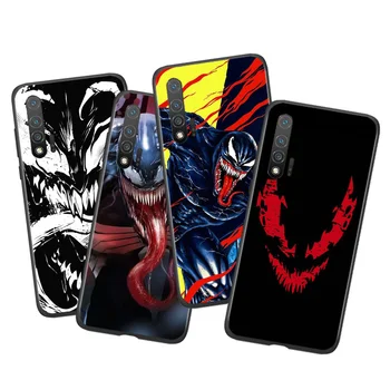 Marvel Venom Dark Hero for Huawei Nova Y90 Y70 Y61 10 9 8 8i 7 SE 6 5T 5i 4 3i Plus Pro Black silikoninis minkštas telefono dėklas